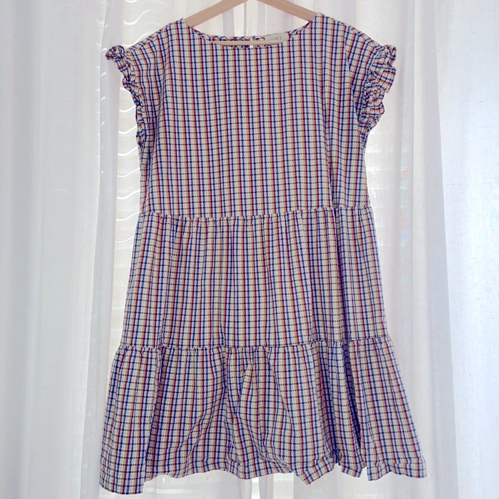 Cute summer short babydoll striped ruffle minidress with pockets